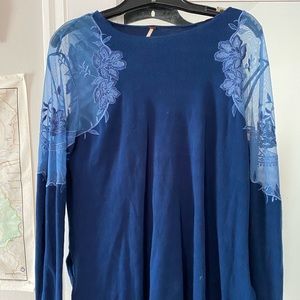 Free People Blue Sweater Shirt